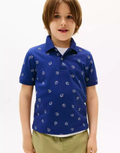 Camiseta Strech Polo Tommy Hilfiger Azul - TH7262- Tamanho 8 - 10 anos - comprar online