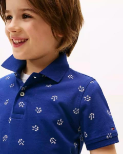 Camiseta Strech Polo Tommy Hilfiger Azul - TH7262- Tamanho 8 - 10 anos na internet