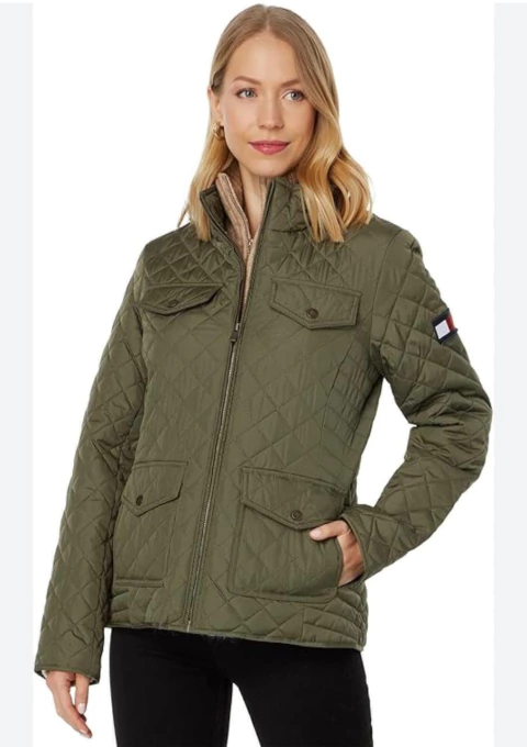 Jaqueta Quilted Tommy Hilfiger Verde Militar - TH9096 - Tamanho M - comprar online