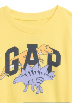 Camiseta Manga Longa Gap Amarelo Dinos - GAP06 - Tamanho 3 anos - loja online