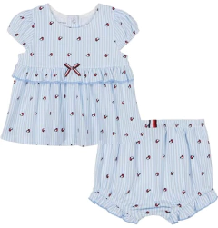 Vestido e Calcinha Tommy Hilfiger Baby Azul Claro - TH011 - Tamanho 18 meses na internet