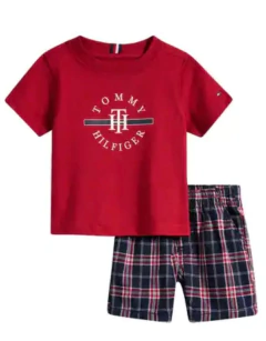 Conjunto bebe Tommy Hilfiger Vermelho/Xadrez - TH902 - Tamanho 12 meses na internet