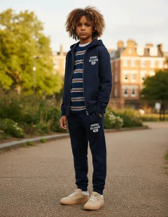 Conjunto Moletom Fleece Tommy Hilfiger Azul Marinho - TH005 - Tamanho 12 - 14 anos na internet