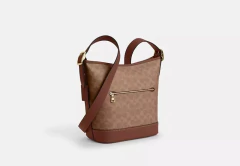 Bolsa Coach Ellie File Bag In Signature Canvas Gold/Tan/Brown na internet