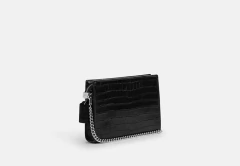 Coach Slim Croc-Embossed Leather Crossbody Bag in Black/ Silver na internet