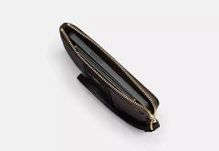 Carteira Coach Corner Zip Wristlet In Signature Canvas With Stripe - Walnut/Black na internet
