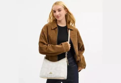 Bolsa Coach Laurel In Sketch Signature Canvas - Ivory - Mimos de Orlando
