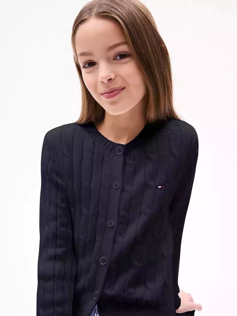 Cardigan Tommy Hilfiger Azul Marinho - TH639 - Tamanho 8 - 10 anos - comprar online