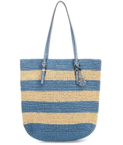 Bolsa de palha Michael Kors Quinn Large North - South - Azul - comprar online
