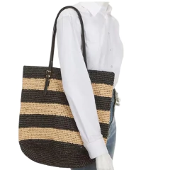 Bolsa de palha Michael Kors Quinn Large North - South - Preta - Mimos de Orlando