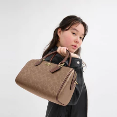 Imagem do Bolsa Coach Rowan satchel bag in signature canvas Tan/Brown