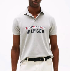 Camiseta Masculina Gola Polo Tommy Hilfiger Cinza - TH018 - Tamanho GG - comprar online