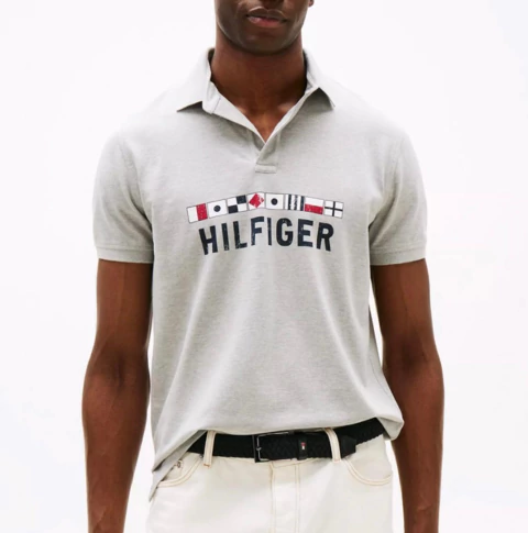 Camiseta Masculina Gola Polo Tommy Hilfiger Cinza - TH018 - Tamanho GG - comprar online
