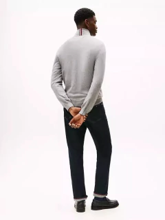 Sweater Masculino Tommy Hilfiger Cinza Escuro - TH78329 - Tamanho GG - loja online