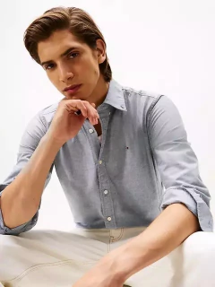 Camisa Social Masculina Cinza escuro Tommy Hilfiger - TH709 - Tamanho GG na internet