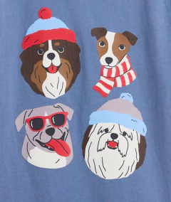 Camiseta Infantil Gap Azul Dogs - GAP423 - Tamanho 5 anos na internet