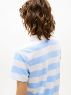 Vestido Feminino Tommy Hilfiger Rugby Stripe Azul Claro/Branco - TH399 -Tamanho G - Mimos de Orlando