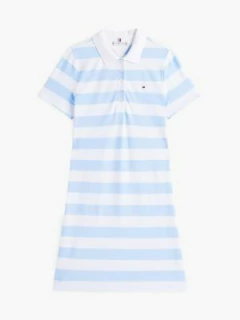 Vestido Feminino Tommy Hilfiger Rugby Stripe Azul Claro/Branco - TH399 -Tamanho G - loja online