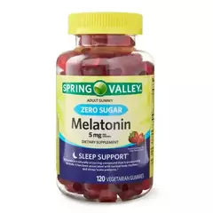 Melatonina 5mg Spring Valley - 120 Gummies - Zero Açúcar