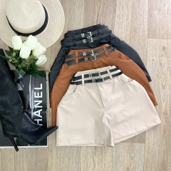 Shorts Couro Eco 2 cintos
