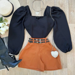 Shorts Couro Eco 2 cintos - comprar online