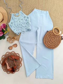 Conjunto Cropped e Pantalona Importado na internet