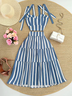 Conjunto Cropped + Saia Midi - comprar online
