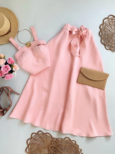 Conjunto Cropped e Saia Midi Larissa - comprar online