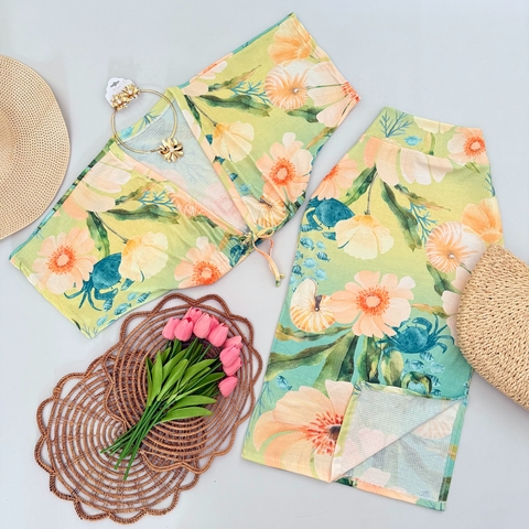 Conjunto Cropped e Saia Midi - comprar online