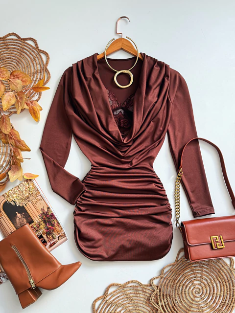 Vestido Drapeado Poliamida - comprar online