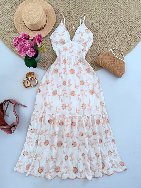 Vestido Longuete Lese Bordado - comprar online