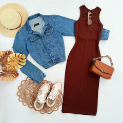 Vestido Midi Canelado - comprar online