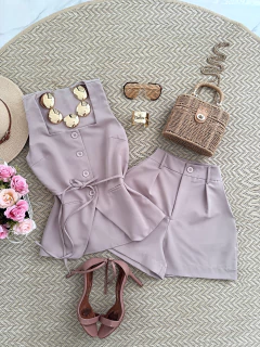 Conjunto Colete + Shorts Alfaiataria na internet