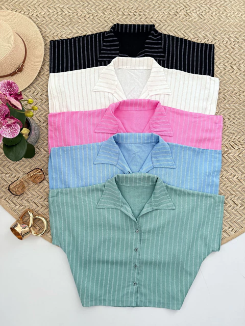 Camisa Cropped Linho - comprar online