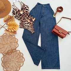 Calça Wide Leg Jeans Tencel