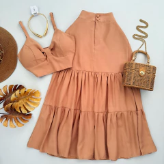 Conjunto Cropped e Saia Midi - comprar online