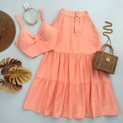 Conjunto Cropped e Saia Midi - comprar online