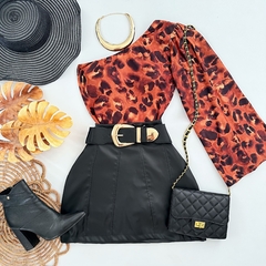 Saia Shorts Couro Eco - BellaChic