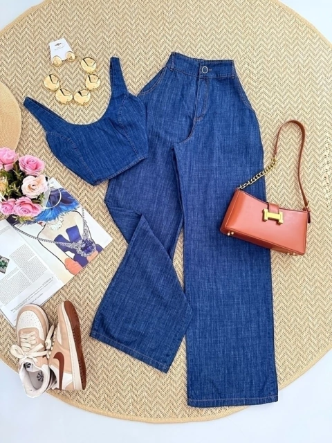 Wide Leg Jeans Tencel - comprar online