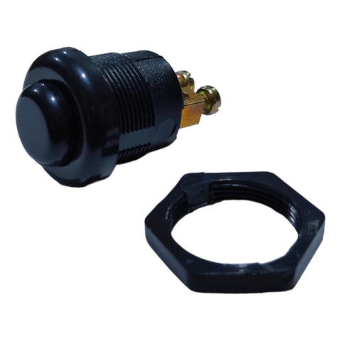 Botón Pulsador De Arranque Universal Plástico Negro Redondo