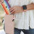 Bolso cartera rosa con soga - comprar online