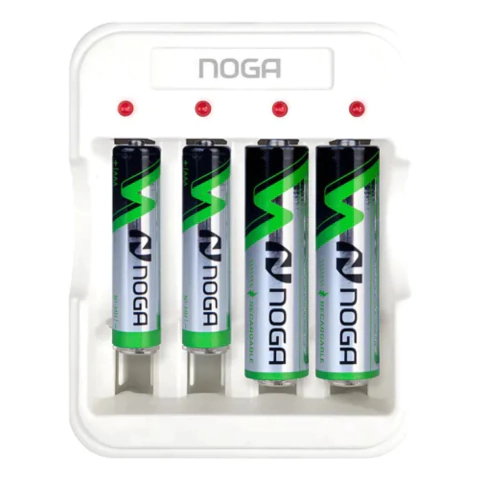Cargador De Pilas + 2 Pilas Aaa + 2 Pilas Aa Noga