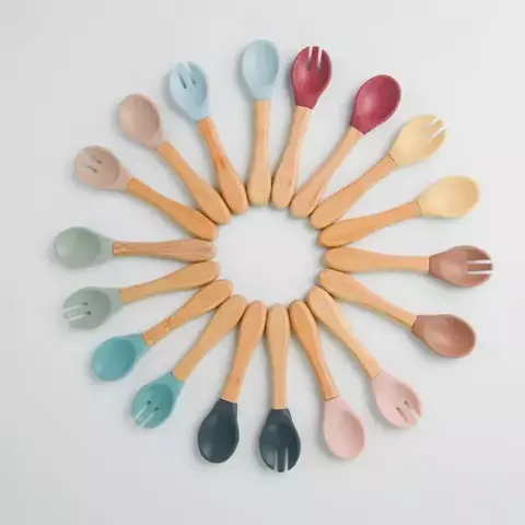 Set Cubiertos Silicona Minikoioi Dig In - comprar online