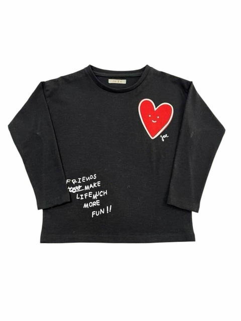 Remera Funny Heart Negro | Joe Hopi - comprar online