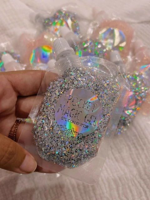 Gel con Glitter Silver