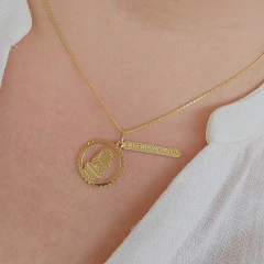 Colar Profissão Engenharia Civil Banho Ouro 18K - Semijoias em Brincos, Colares, Anéis e Pulseiras | Lua Mia Semijoias