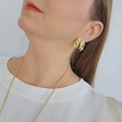 Brinco Inspiração Onça Folheado Ouro 18k - comprar online