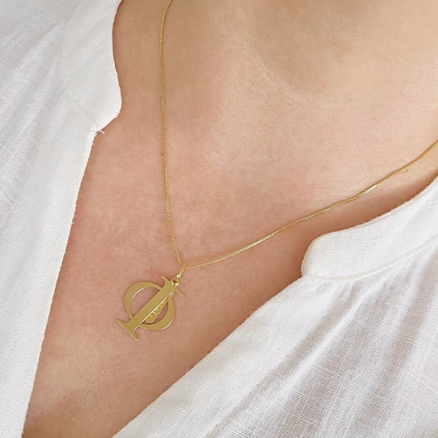 Colar Profissão Filosofia Banho Ouro 18K