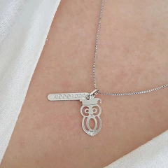 Colar Profissão Pedagogia Banho Ródio Branco na internet