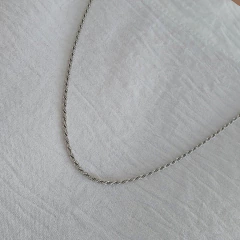 Imagem do Colar Longo Cordão Baiano Banho Ródio Branco